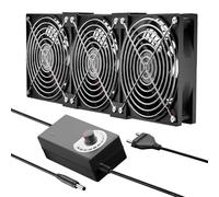 3 ventole per PC da 120 mm, 12 V, velocità del vento regolabile, ventola per PC, ventola AC 220 V-240 V, 2700 giri/min, ventole per PC portatile per router, laptop, TV Box, ventole doppie