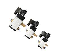 3 vie 2 posizioni valvola di controllo pneumatica elettrovalvole 3V110-06 3V210-08 3V310-10 4V410-15 DC 12V 24V AC 110V 220V 1pcs (3V410-15 PC6-04, AC220)