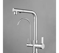 3 vie Pull Down Rubinetto Della Cucina Girevole Bocca Miscelatore 2 Modalità di Spruzzo Sotto Il Lavello Filtro Acqua Rubinetto Lucido Finitura Cromata Potabile Purificatore