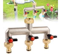 3 Vie Rubinetto Distributore Acqua, Distributore Dell'acqua a 3 Vie, Distributore per Rubinetto a 3 Vie, Rubinetto Da 3/4" In Ottone, Valvola a Sfera per Regolare E Bloccare Il Flusso D'acqua