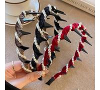 3 Vintage High Cranium Artificial Pearl Hairband, Fashion Versatile Wave Headbands, Double-Sided Design White Faux Pearl Headband for Women