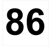 3 volte il numero ''86 di alta qualità numero adesivo, Nero, resistente alle intemperie, 20 cm di altezza, in pellicola ad alte prestazioni, senza sfondo, Numeri, Il Numero, Bidone della spazzatura,
