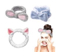 3 volti lavaggio fascia, fasce per il trucco, fasce elastiche morbide per le donne, lavaggio del viso, trucco, sport, bellezza, doccia soffici belle fasce