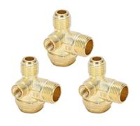 3 Way Brass Check Valve | High Strength Oxidation Tolerant Compressed Gas Part | Central Pneumatic Replacement for 8mm 16mm 14mm Threads | 3Pcs Kit Prevents Gas Backflow