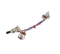 3 Way Prewired Guitar Wiring Harness | Double Circuit Switch for Electric Guitar | Low Noise Potentiometer Kit/DIY Pickup Installation | 500K Pots, Complete Harness Set