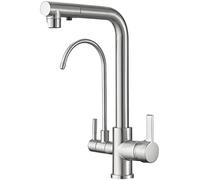 3 Way Rubinetto Della Cucina Pull Down Spruzzatore Ad Arco Alto Collo D'oca Filtro Acqua 3 in 1 Depuratore di Acqua Potabile Rubinetto per la Casa Cucina Moderna Aggiornamento