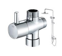 3 Way Shower Diverter Valve - Brass Bathroom Water, Adjustable Flow Control for Handheld Showers Head Rain Shower and Tub, Durable Anti Leak Plumbing Connector