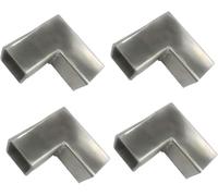 3 Way Square Tube Corner Coupler, 2 Inch 2 Way Pipe Connector, Tube Fitting Fence Guardrail Rail Clamp(Silver-4pcs,L shape-2 way)