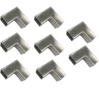 3 Way Square Tube Corner Coupler, 2 Inch 2 Way Pipe Connector, Tube Fitting Fence Guardrail Rail Clamp(Silver-8pcs,L shape-2 way)