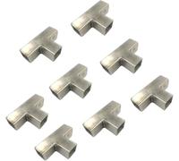 3 Way Square Tube Corner Coupler, 2 Inch 2 Way Pipe Connector, Tube Fitting Fence Guardrail Rail Clamp(Silver-8pcs,T shape-3 way)
