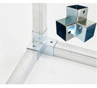 3 Way Square Tube Corner Coupler for Connect Pavilions/Handrails/Fences/Guardrails, Square Tubing Connector 3/4 1 1-1/4 1-1/2 2 Inch, 3 Way Corner Joints 8 12 20 Pcs(Silver-12pcs,40x40mm)