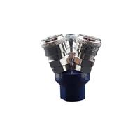 3 Ways 1/4" BSP Female C Type Air Hose Quick Coupler Socket Connector Normal Non-locking