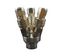 3 Ways 1/4" Female C Type Air Hose Quick Coupler Socket Connector High Self-locking & Male Tube 12mm