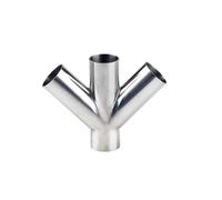 3" Welding OD 76mm Cross Tee 4 Way 45° Y Type Pipe Fitting Stainless Steel 304