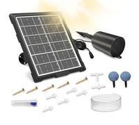 3 Working Modes, Aquarium Oxygen Aerator with Pipe And Air Bubble Stone for Pool Outdoor Fish Tank | Solar Air Pump for Fish Pond - Solar Powered Aquarium Oxygenator - hydroponics Solar Pond Aerator