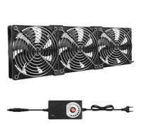 3 x 120mm ventola per case, ventola PC 12V con controllo della velocità, ventilatore AC 100-240V a doppio cuscinetto a sfera, ventilatore assiale, ventola silenziosa per PC, laptop, TV, router
