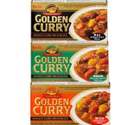 3 X 220 g S&B Golden Curry Mix | mix di curry giapponese, vegetariano, 3 gusti: delicato, medio caldo e caldo, con protezione per spedizione Heartforcards®