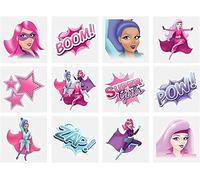 3 x 24 x tatuaggi temporanei per ragazze super eroe per feste di compleanno per bambini