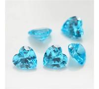 3 x 3-10 x 10 mm 5A a forma di cuore CZ pietra zirconia cubica gemme sintetiche sciolte per la creazione di gioielli blu mare 4x4 mm 50 pezzi
