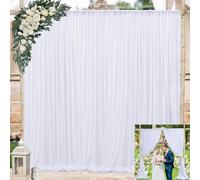3 x 3 m bianco sfondo tenda per feste senza pieghe matrimonio baby shower tenda fondali per feste di compleanno sfondo decorazioni in tessuto bianco tende fotografia sfondo 1,5 x 3 m, 2 pannelli
