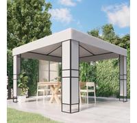 3 x 3 m Outdoor Patio Gazebo Tent, Double Roof White Canopy with PA Coated Polyester Fabric, Weather-Resistant Pop Up Steel Frame for Garden Events, Party, Shade, Easy Assembly