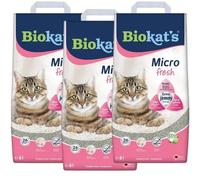 3 x 6 L BIOKAT'S Micro Fresh lettiera per gatti bentonite fine profumo fiore ...