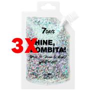 3 X 7DAYS Gel Glitter per Corpo e Capelli 90 Millilitri - Colore 902 Dope