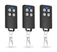 3 x AAM0121 Telecomando Cancello - Compatibile SCS Sentinel - 433,05-434,79 MHz - 4 Canali - Codice segreto girevole e portata 50 m - Grigio
