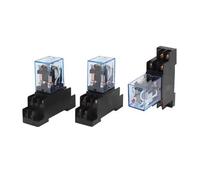 3 X AC 110 V-120 V 5 A Bobina DPDT 35 mm Relè di potenza elettromagnetico su guida DIN + presa