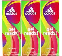 3 x adidas Get Ready for Her Eau de Toilette Spray 50 ml