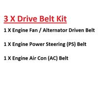 3 X Alternatore/Ventola +Ps +AC Cinghia Trasmissione per Daihatsu Feroza 2.8D /