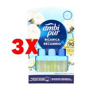 3 X AMBIPUR 3 Volution Ricarica Nuvole di Cotone 20 ml - 3 Fragranze