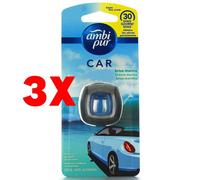3 X AMBIPUR Deodorante per auto Brezza Marina 30 giorni
