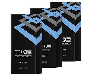 3 x Axe Aftershave Marine Fresh Aqua je 100ml for men Rasierwasser für den Mann