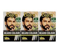 3 x Bigen Men's Beard Colour | Formula senza ammoniaca con estratto di aloe e olio d'oliva | Copre i capelli grigi, non lascia macchie, risultati duraturi | 102 marrone nero