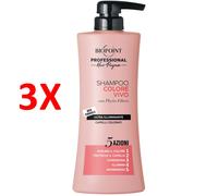 3 X Biopoint Professional Shampoo Colore Vivo 5 Azioni Formula Ultra Illuminant