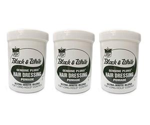 3 X Black and White Genuina Pluko Hair Dressing Pomata 200 ML (in totale - 600 ML)