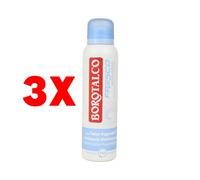3 X BOROTALCO Deodorante Spray Fresco Talcato 150 ml No Stop
