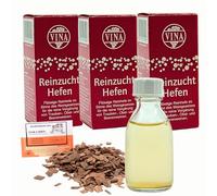 3 x Brennmaischhefe Lievito di Vino Liquido 28ml per 100L, Vina Lievito di Vino Liquido, Lievito di Fermentazione, Trucioli di Quercia