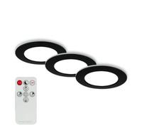 BRILONER - Set di 3 luci da incasso LED a soffitto, luci da incasso CCT, faretto da incasso LED per bagno, faretto da incasso per bagno IP44, nero, 92x45 (DxH)