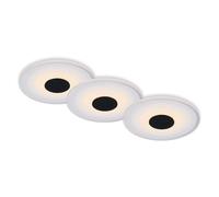 3 X Briloner LED Fari Incasso Neri Rotondi Ø12Cm IP44 6W 650Lm Warmwhite 3000K [EEK: F]