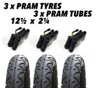 3 X Carrozzina Pneumatici & Tubi 12 1/2 X 5.7cm Slick Peg Perego Culla GT3 Baby