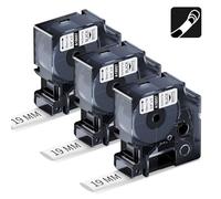 3 x cartucce termorestringenti industriali per etichette Rhino 18057 S0718330, 19 mm x 1,5 m, nero su bianco, ricambio per etichettatrice Dymo Rhino 4200 5000 5200 6000 ILP219