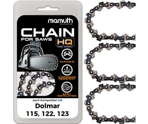3 x catena per motosega 50 cm 1,5 mm 3/8" 72 TG per Dolmar 115, 122, 123