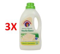 3 X Chanteclair Detersivo Liquido Bucato Lavatrice Muschio Bianco 27 Lavaggi 1,