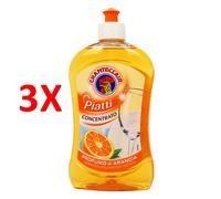 3 X Chanteclair Piatti Liquido Concentrato Profumo Di Arancia 500 Ml