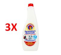 3 X Chanteclair Sgrassatore Marsiglia Ricarica 600 Ml Detergente Universale