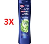 3 X Clear Men Shampoo Antiforfora Anti Prurito Cute Secca 225 Ml
