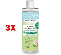 3 X Clinians Hydra Plus Acqua Micellare Attiva Purificante 3in1 Pelli Miste O G
