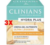 CLINIANS | Hydra Plus Crema-Gel Nutriente Ultra Leggera, Dermatologicamente Testato, Made in Italy, 50 ml